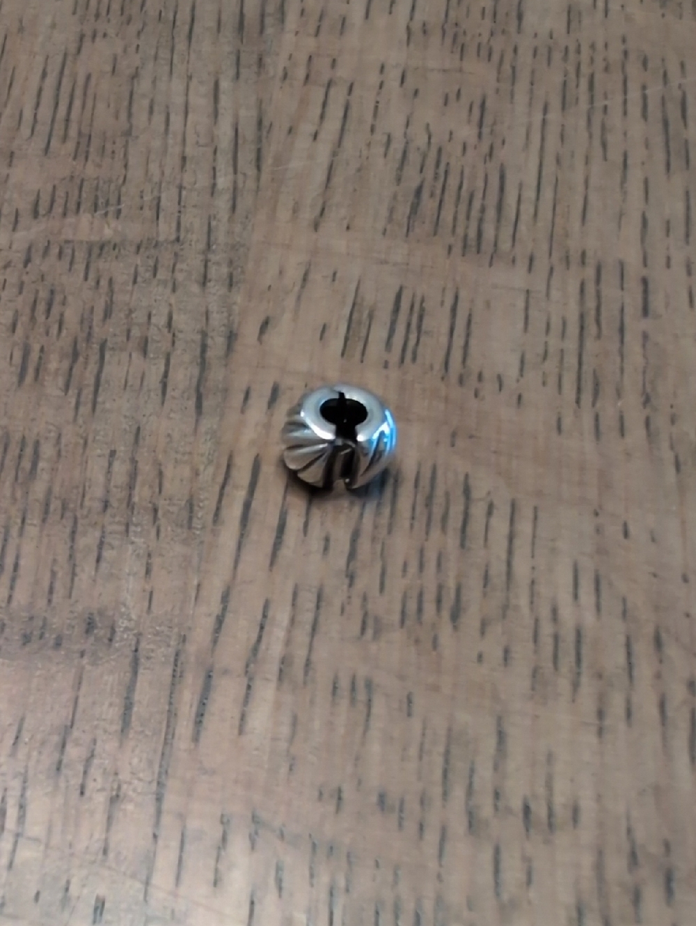 Silver Fluted Bead Charm